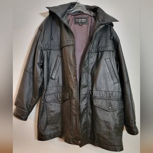 Wilsons The Leather Experts Jacket with Hoodie Size Medium big and tall